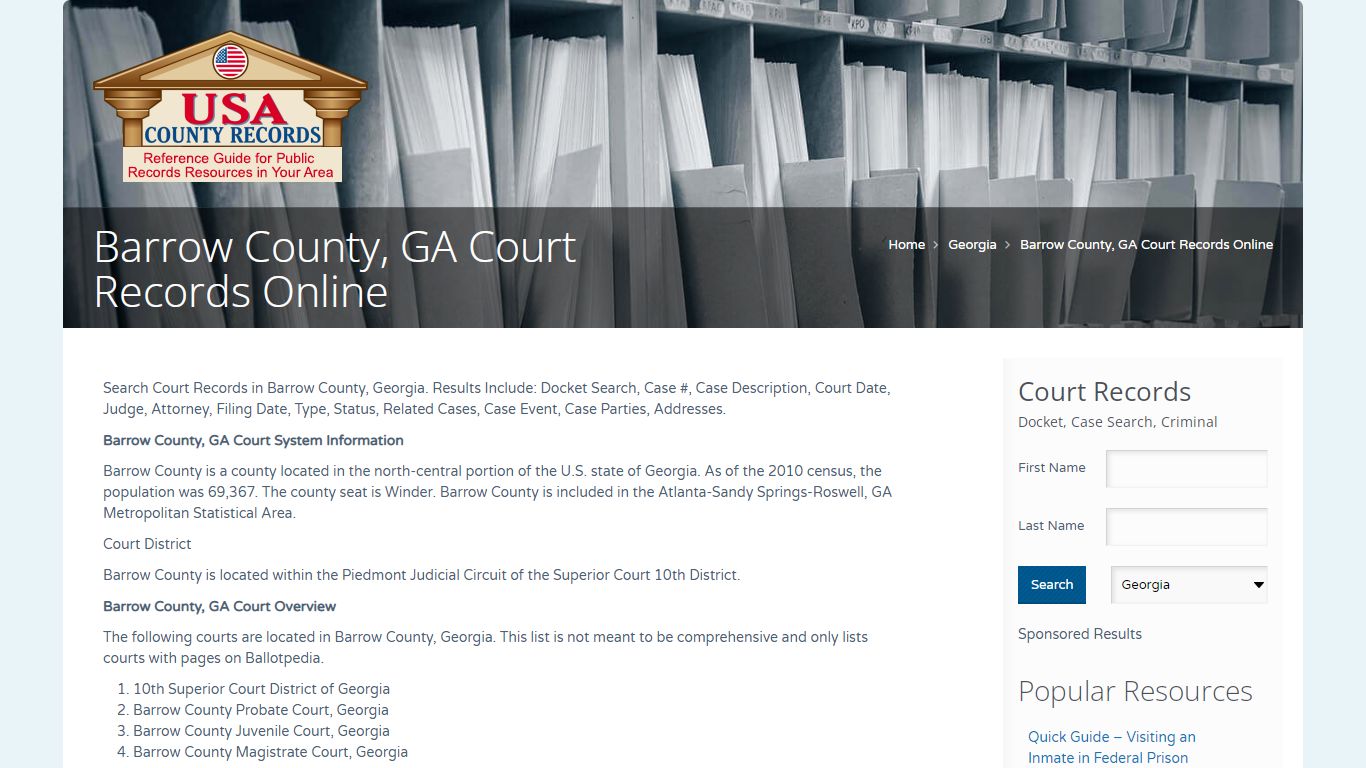 Barrow County, GA Court Records Online | Name Search